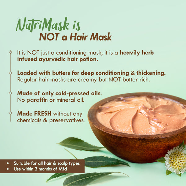 Nat Habit Neem Bhringraj Hair Mask | Anti-Dandruff & Itch Control | 40 g | Pack of 3