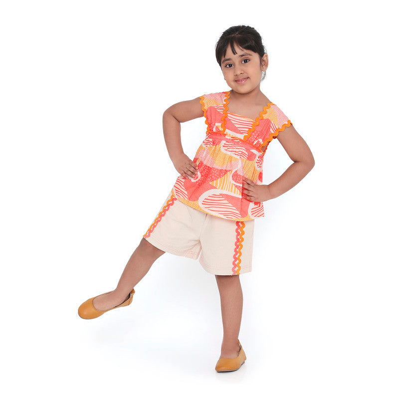 Cotton Shorts For Girls | Lillete Solid | Off-White