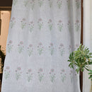 Linen Curtain | Printed | White & Pink