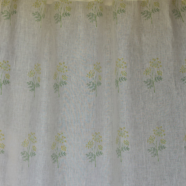 Linen Curtain | Printed | White & Beige