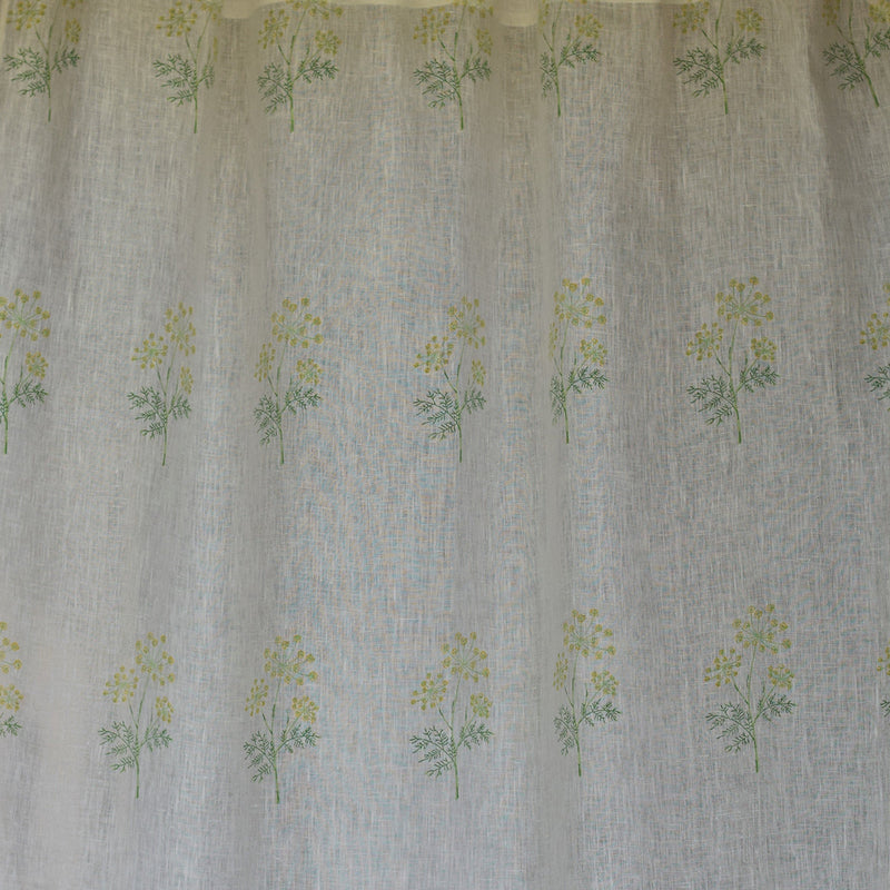 Linen Curtain | Printed | White & Beige