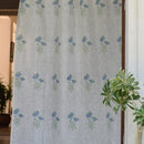 Linen Curtain | Printed | White & Blue