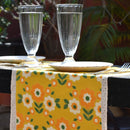 Linen Dining Table Mats | Placemats | Printed | Set of 2 | Yellow