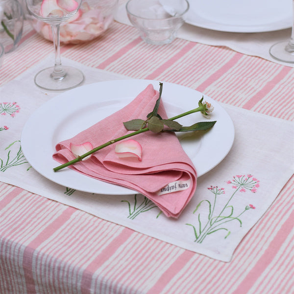 Linen Table Napkins | Plain | Set of 2 | Pink