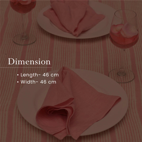 Linen Table Napkins | Plain | Set of 2 | Pink