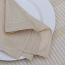 Linen Table Napkins | Plain | Set of 2 | Beige