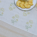 Linen Table Runner | Printed | White & Beige