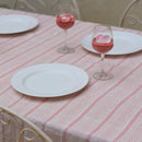 Linen Table Cover | Striped | Pink