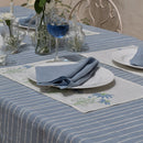 Linen Table Cover | Striped | Blue
