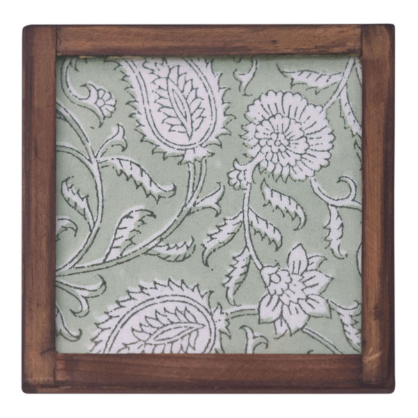 Cotton Coasters | Floral Design | Green