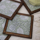 Cotton Coasters | Floral Design | Green