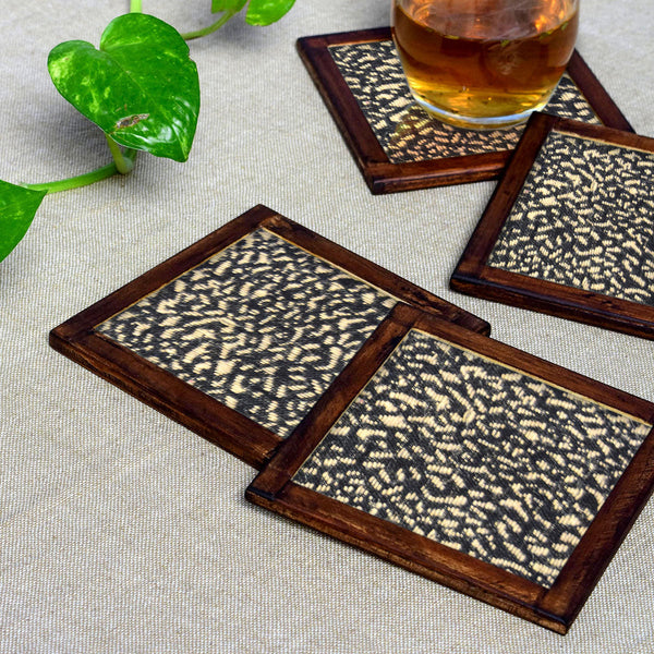 Jute Coasters | Woven Design | Black