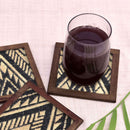 Jute Coasters | Geometric Design | Black