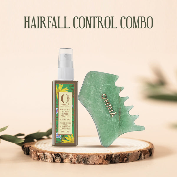 Banyan Root Tonic with Massage Tool | Hairfall Control Combo | Set of 2