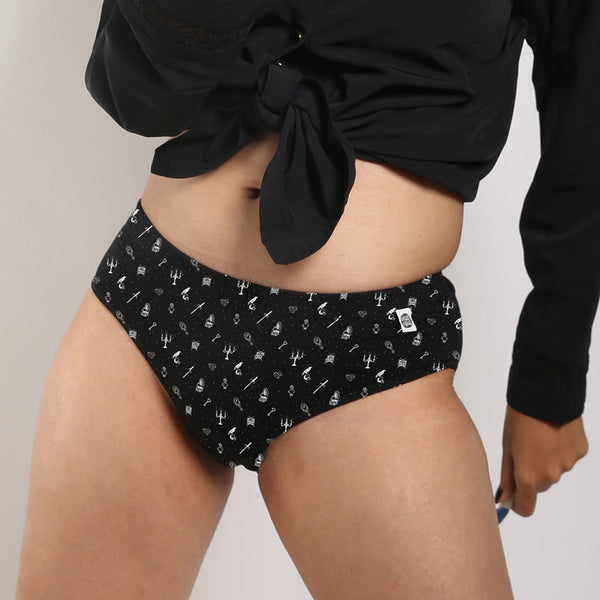 Organic Cotton Hipster Panty | Mid-rise | Black