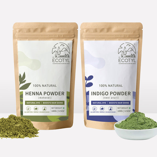 Hair Colour Combo | Henna Powder | Indigo Powder | Natural Hair Dye | 100 g Each | Set of 2