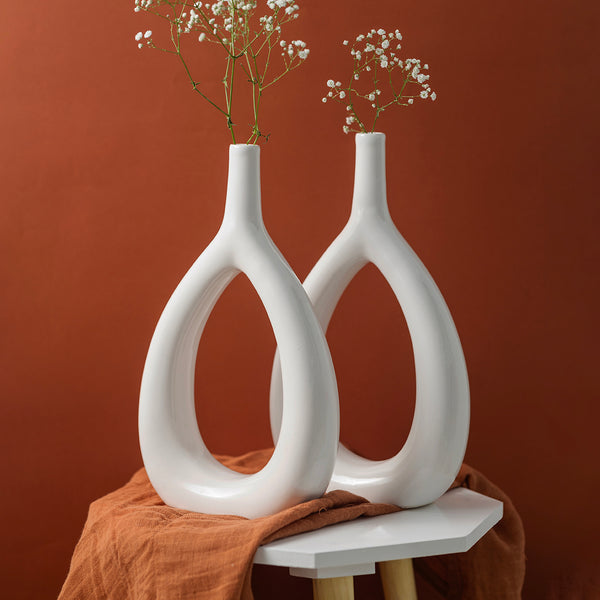 Ceramic Flower Vase | White