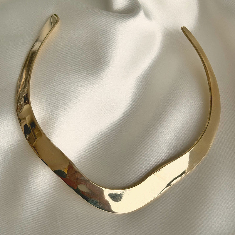 Brass Choker Necklace for Women | Gold Finish | Elysian