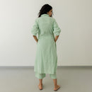 Matka Cotton Kurta Set | A-Line | Mint Green