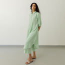 Matka Cotton Kurta Set | A-Line | Mint Green