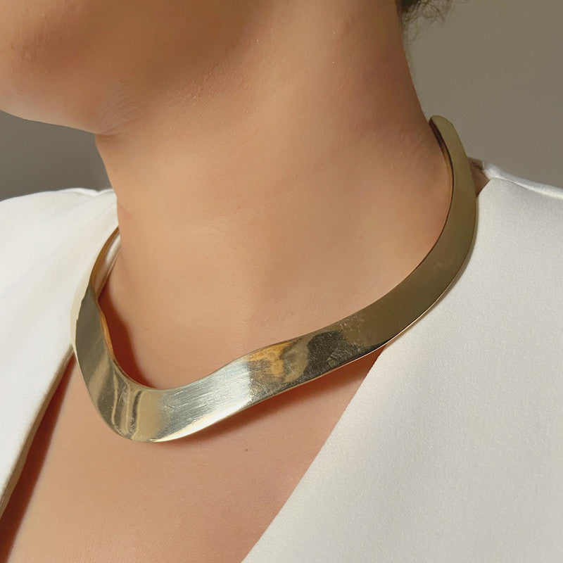 Brass Choker Necklace for Women | Gold Finish | Elysian