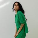 Women Linen Co Ord Set | Green