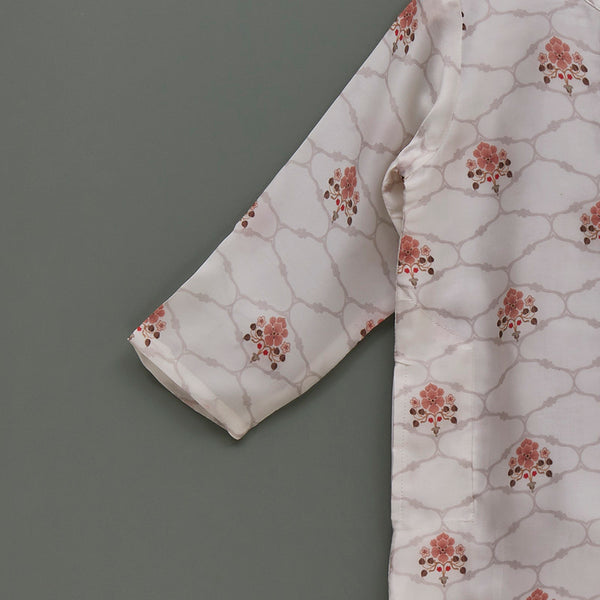 Silk Kurta Pyjama Set | Printed | Multicolour