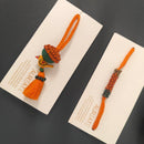 Cotton Rakhi Lumba Set For Bhaiya & Bhabhi | Beads & Bird | Orange & Green