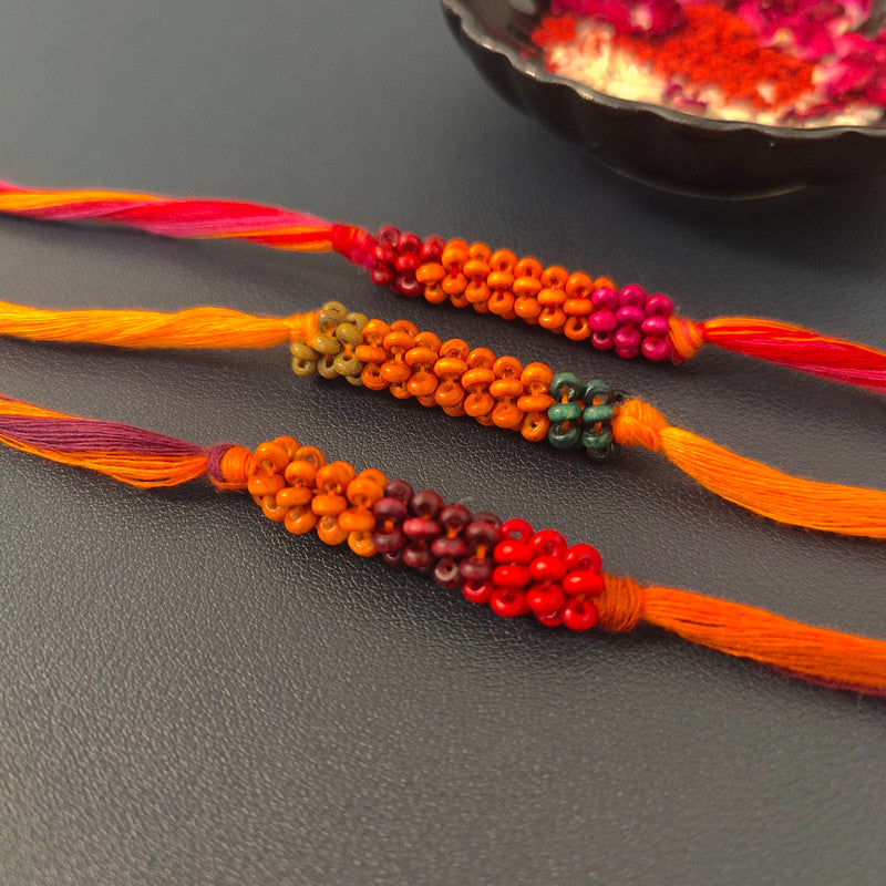Cotton Rakhi For Brother | Beadwork | Pack of 3