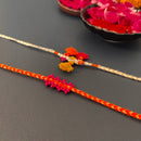 Cotton Rakhi For Brother | Orange & Pink | Pack of 2