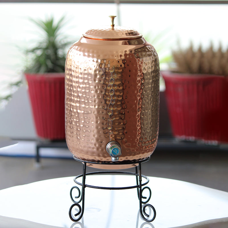 Copper Water Dispenser with Lid | 8 Litre