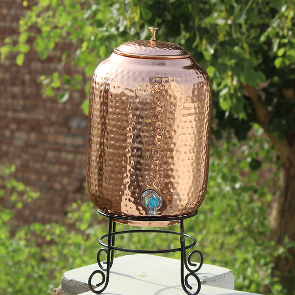 Copper Water Dispenser with Lid | 8 Litre