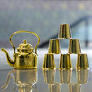 Brass Tea Pot With Glasses | Set of 7 Pcs