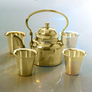 Brass Utensils | Tea Pot With Small Glasses |  Set of 5