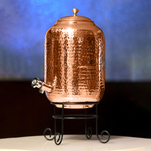 Copper Water Dispenser with Lid | 8 Litre