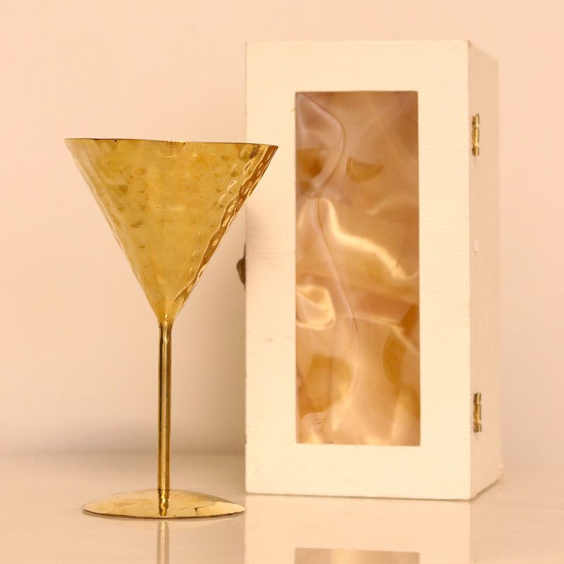 Brass Cocktail Glass Gift Box