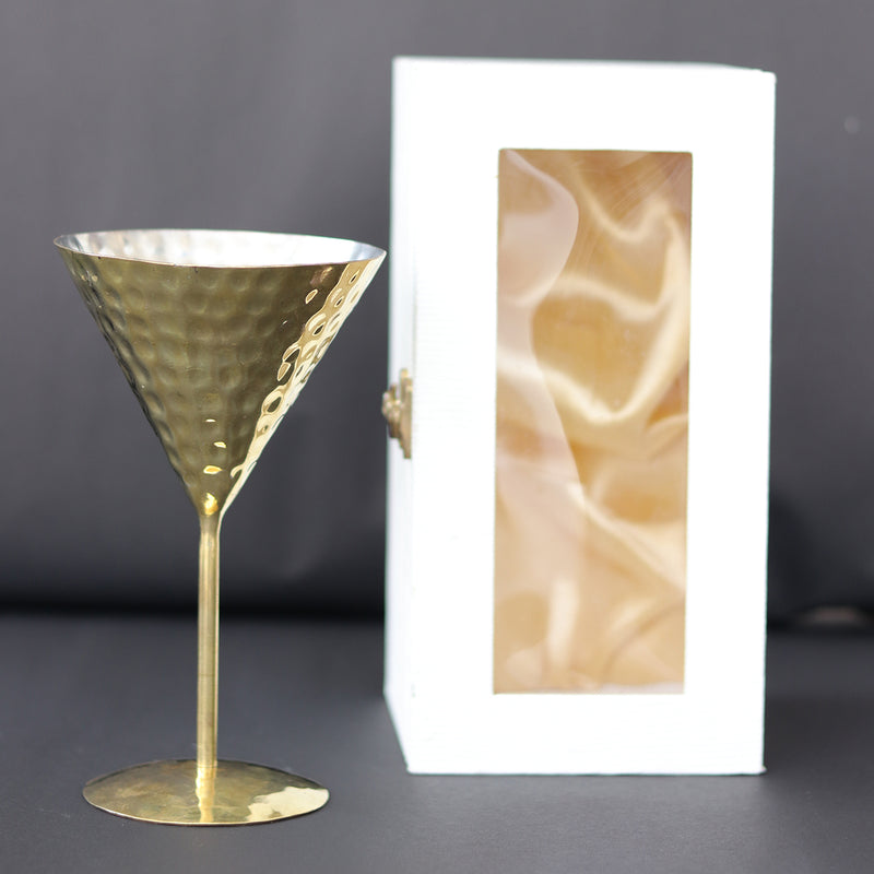 Brass Cocktail Glass Gift Box