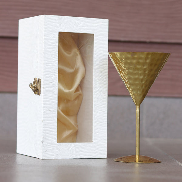 Brass Cocktail Glass Gift Box