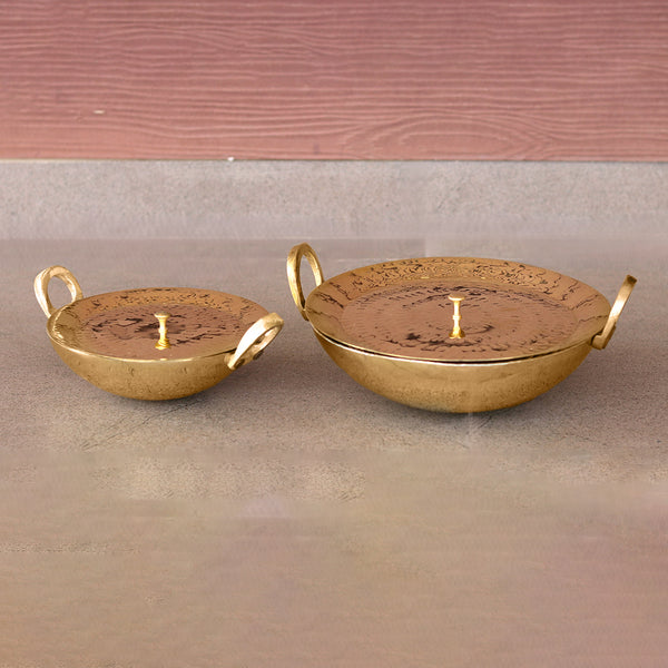 Brass Utensils | Brass Cookware | Kadai with Lid | 1.5 Litre