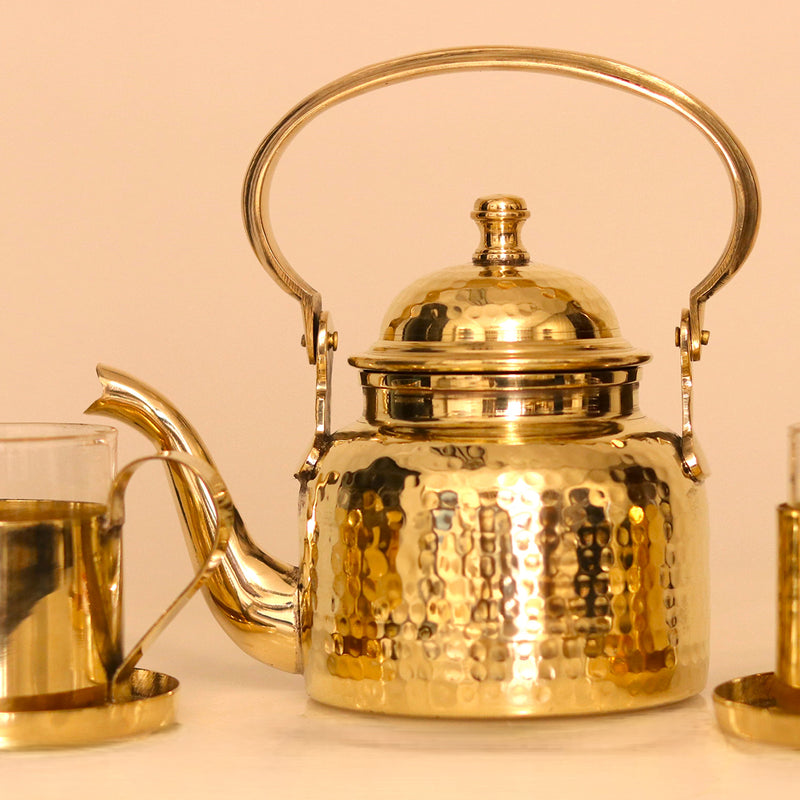 Brass Teapot Set | Golden