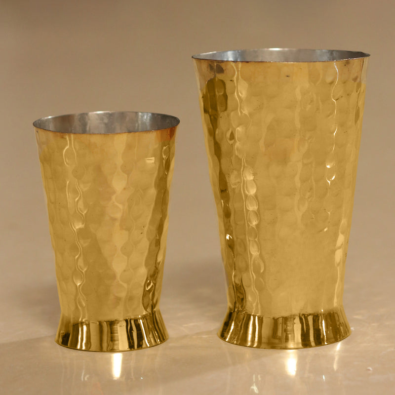 Brass Glass | Pital Glass | Hammered | Gold