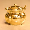 Brass Ghee Pot with Spoon | 250ml | 4 Inches.