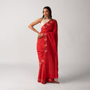 Women Festive Wear | Handwoven Cotton With Jamdani Motifs | Red