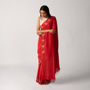 Women Festive Wear | Handwoven Cotton With Jamdani Motifs | Red