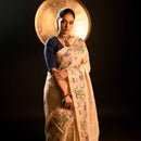 Tussar Silk Saree | Madhubani Inspired Motifs | Beige