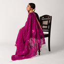 Handwoven Silk Saree | Jamdani Motifs | Magenta