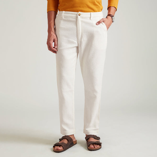 Organic Cotton Trousers for Men | Relaxed-Fit | White
