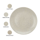 Ceramic Dinner Set | Stoneware | 6 Dinner Plates & 12 Bowl Katori | Ivory | Set of 18