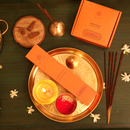 Hammered Pooja Thali with Incense Sticks & Cones | Sandalwood