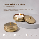 Gift Box| 3 Wick Scented Candle with Lid | Set of 2 | Lavender | Soy Wax Candle